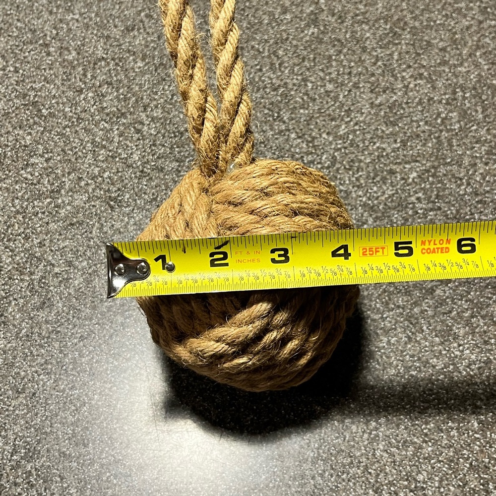 Nautical / Maritime / Sailor’s Monkey’s Fist Knot / Doorstopper Natural Jute - Picture 6 of 8